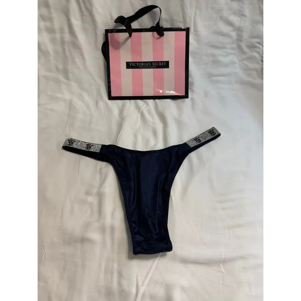 NWT Victoria’s Secret Very Sexy Bling Strap Thongs & Brazilian Size Small